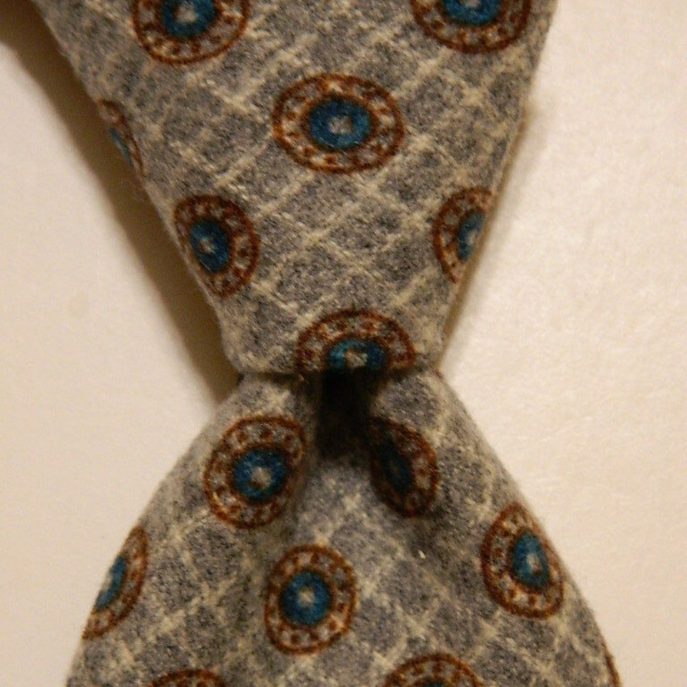 IKE BEHAR Men's Wool Necktie Gray/Brown Skinny NEW
